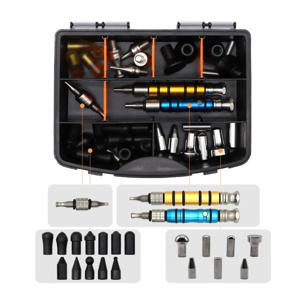 THEBESTBlue และ Yellow Magnetic Dent Repair Pen Set กล่องเครื่องมือมัลติฟังก์ชั่น 34 ชิ้น Auto