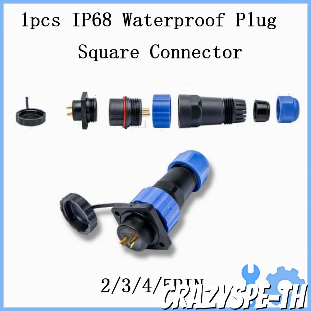 {CRAZYSPE}SP20 Square Panel Mount IP68 & Socket Circular Connector สําหรับ 2-5pin