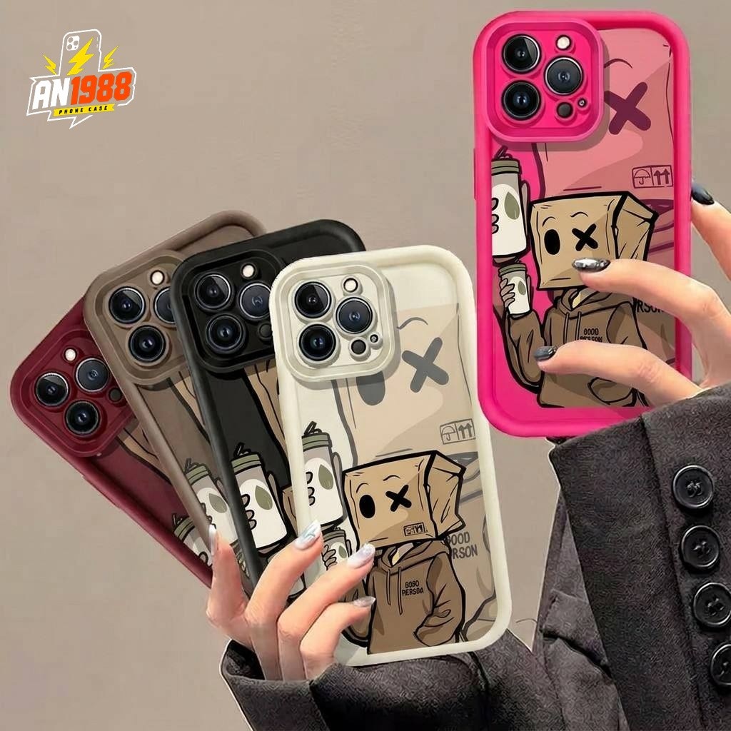 กาแฟถุงกระดาษคนดีการ์ตูนเคสโทรศัพท์สําหรับVIVO Y66 Y36 Y03 Y18E Y85 Y27 Y76 Y83 Y81 VIVO V11i V27 V1
