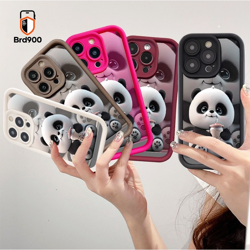 SAMSUNG PandaชานมBoba 3Dการ์ตูนสําหรับSamsung Galaxy A52 A13 A32 A50 A70 A52S A24 A31 A04S A73 A23 A
