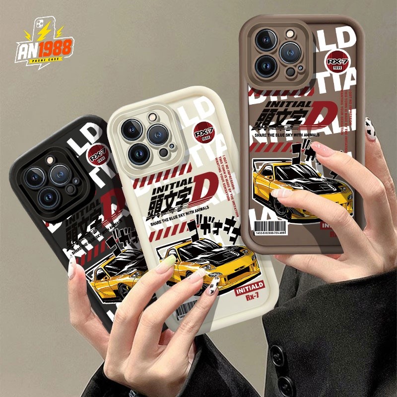 Racing Initial D RX7 อะนิเมะ Drift รถสําหรับ VIVO Y17 Y3s 2020 Y15 Y12i Y12 Y11 2019 VIVO 1906 1901 