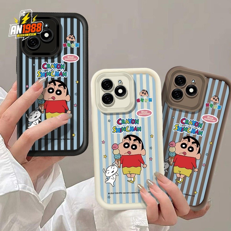 Shinchan ลายการ์ตูน Crayon Shinchan สีฟ้าสีขาวสําหรับ VIVO V2203 1915 V2204 1907 1938 V2147 V1941A V