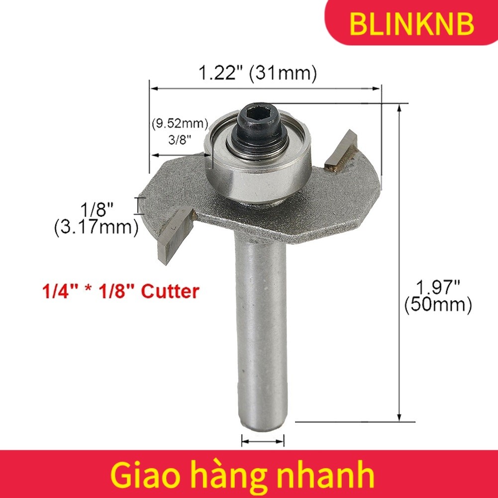 [BLINKNB]T Slot Router Bit 1/4 "Shank 1/8 "ตัดความลึก 2 ขลุ่ย HSS Cutter Grooving