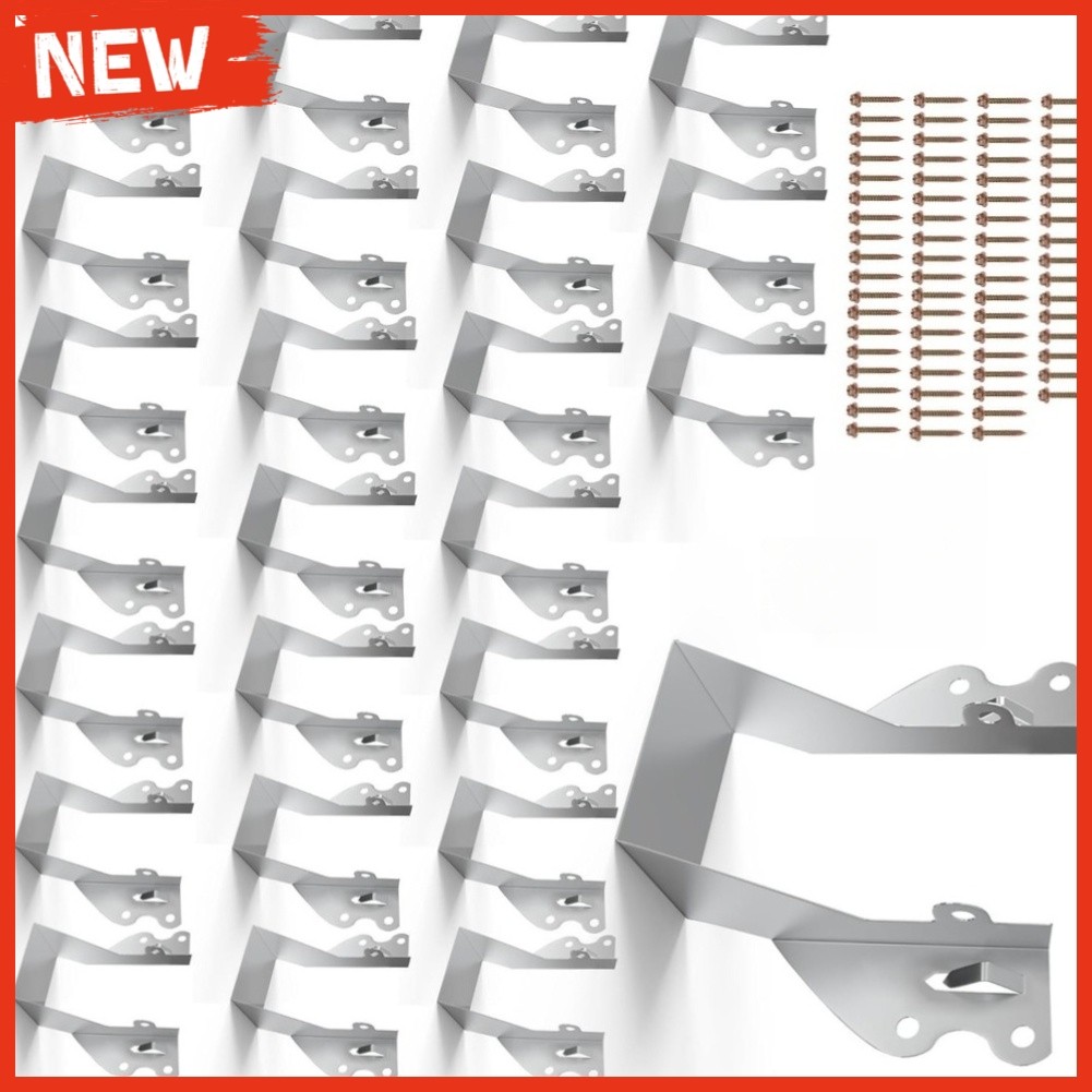 ผลิตภัณฑ์ใหม่25PCS 2x4 Joist ไม้แขวนเสื้อพร้อมสกรูชุบสังกะสีไม้ Beam Brackets สําหรับ Rafters