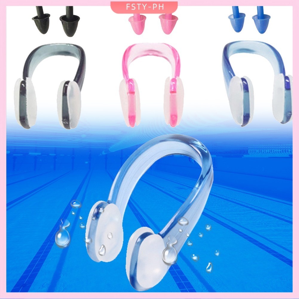 Hot Seller Swimming Soft Silicone Nose Clip Ear Plugs Kits Swimmer Nose Clip Ear Buds Set