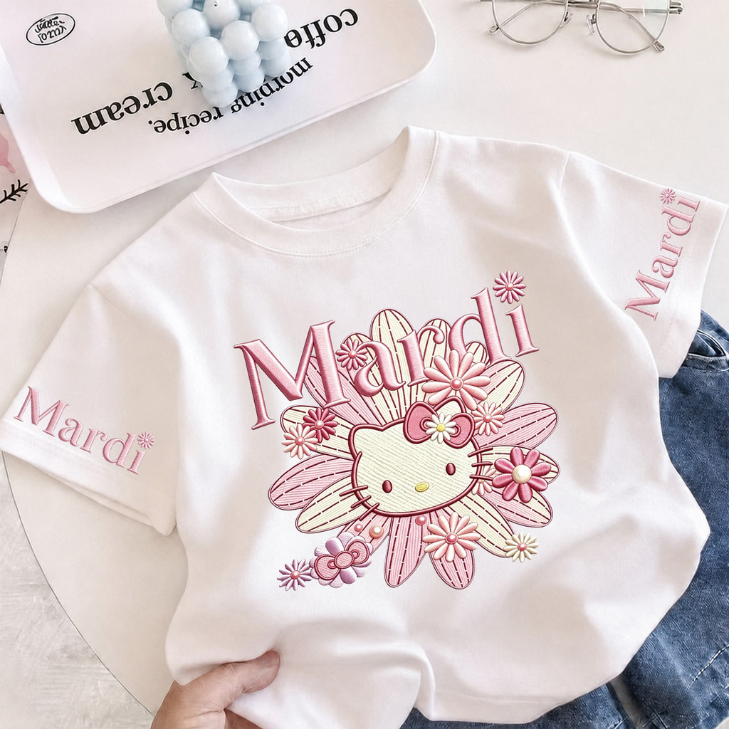 【ส่งใน 24 ชม.】เสื้อยืดเด็ก เสื้อยืดเด็กผู้หญิง ลาย Hello Kitty น่ารักมาก เนื้อผ้านุ่ม สไตล์เกาหลี