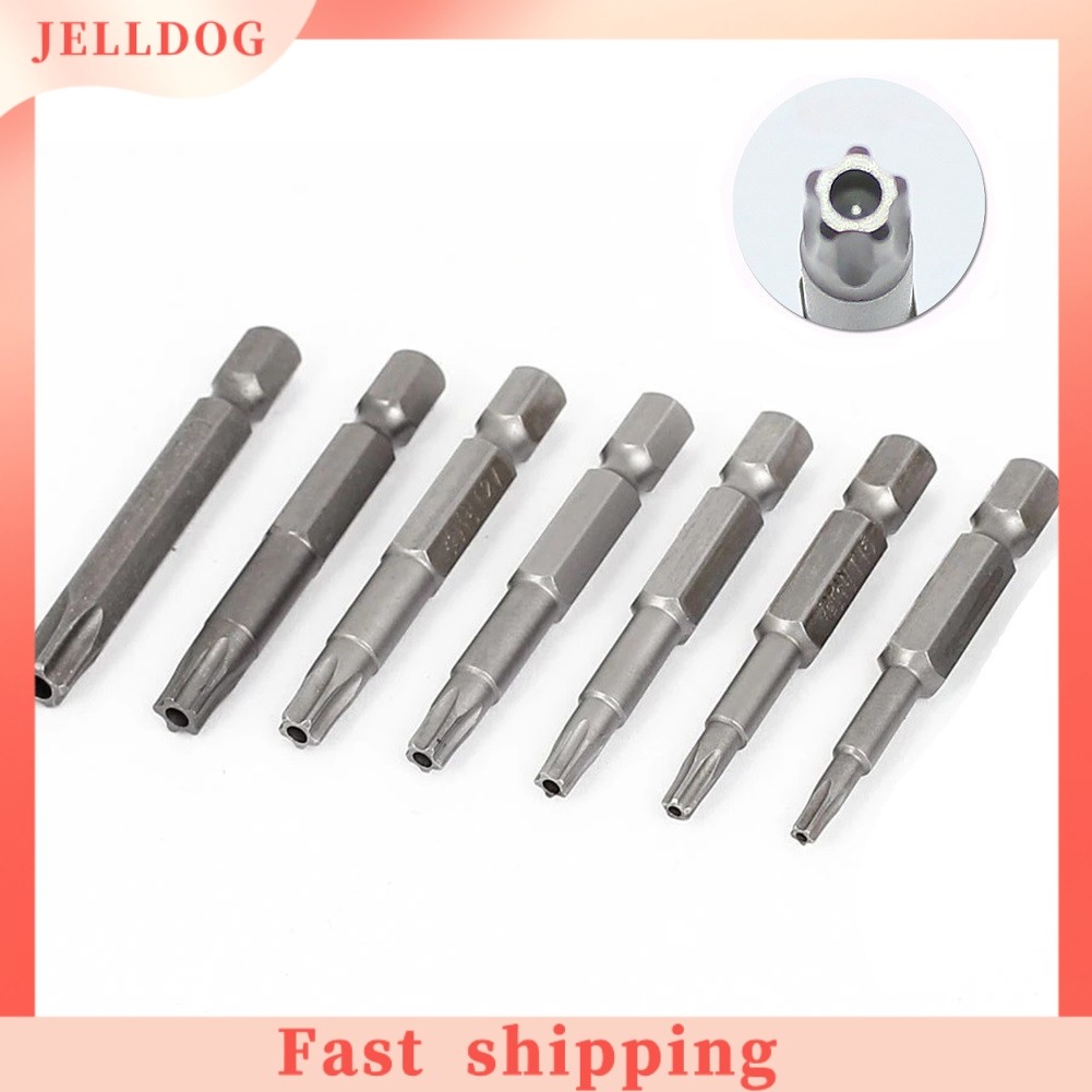 [JELLYDOG]1 PC 50 มม.1/4 "Hex Shank ห้าจุดแม่เหล็ก Torx ไขควงบิต T10-T40