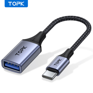 Topk อะแดปเตอร์สายเคเบิล A10 USB C เป็น USB A OTG Type C ตัวผู้ เป็น USB 3.0 2.0 ตัวเมีย สําหรับ MacBook Pro Samsung Type-C