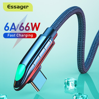 Essager สายชาร์จ USB Type C 6A ชาร์จเร็ว สําหรับ Huawei Mate 40 P40 Samsung 66W 5A SCP FCP USB C Xiaomi