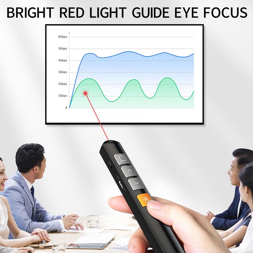 Ppt ปากกาเลเซอร์ 2.4G RF ไร้สาย สีแดง สําหรับนําเสนองาน
