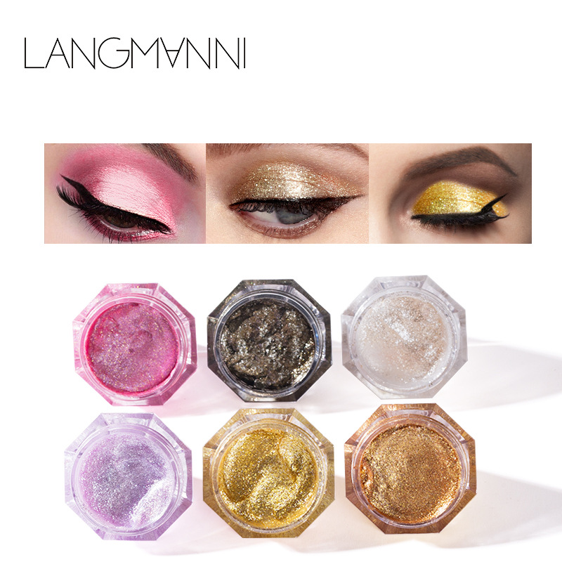 6 สี Diamond Pearlescent Liquid อายแชโดว์ Shining สีสันอายแชโดว์ Liquid อายแชโดว์ครีม