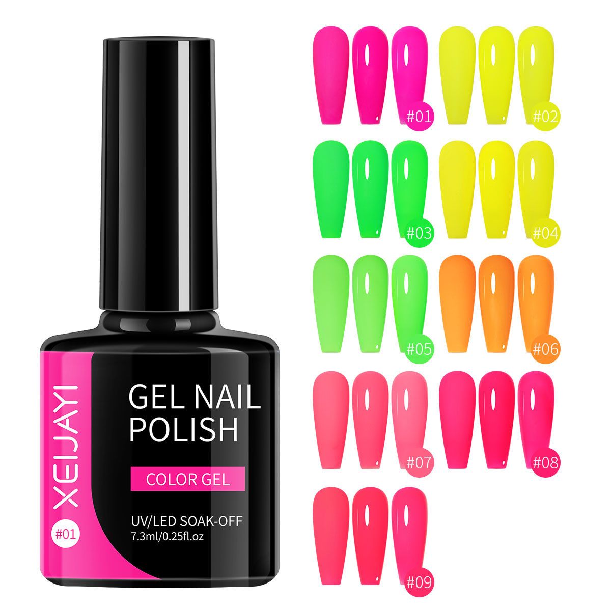ใหม่ ยาทาเล็บเจล สีนีออน เหลือง เขียว ม่วง ฤดูร้อน สีชมพู สําหรับร้านเสริมสวย บ้าน ร้านเสริมสวย ของขวัญ DIY สําหรับผู้หญิง