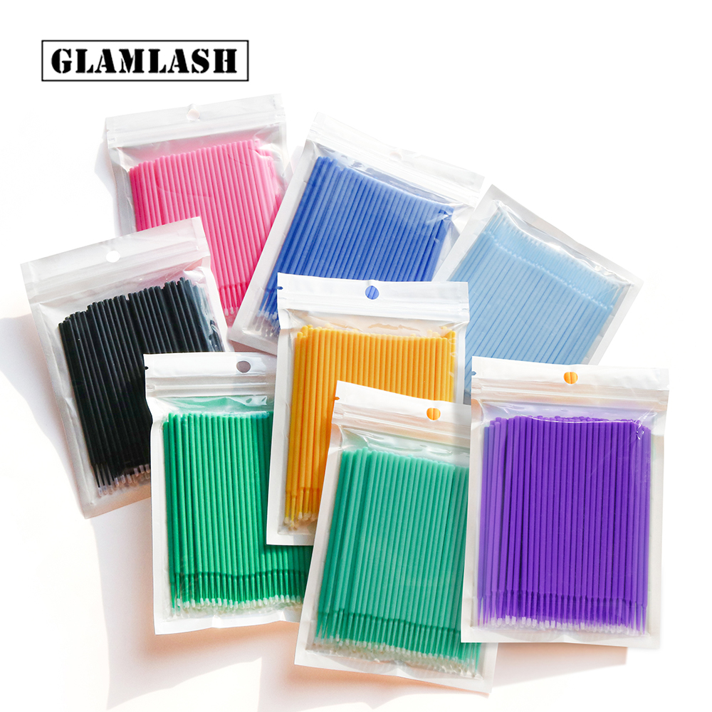 Glamlash แปรงปัดขนตา มาสคาร่า แบบใช้แล้วทิ้ง ทนทาน สําหรับแต่งหน้า 100 ชิ้น