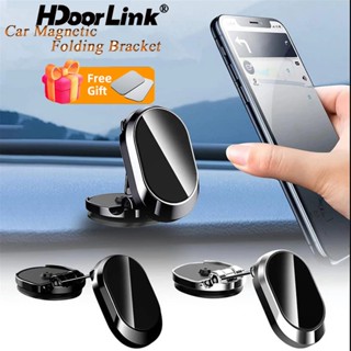 Hdoorlink ที่วางโทรศัพท์ในรถยนต์ แบบแม่เหล็ก หมุนได้ 360 องศา รองรับ GPS เมาท์โทรศัพท์ พับได้ในรถยนต์ สําหรับ i-Phone Samsung Xiaomi