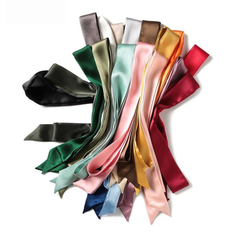 ผ้าพันคออเนกประสงค์ทรงแคบยาวสีทึบมัลติฟังก์ชั่น