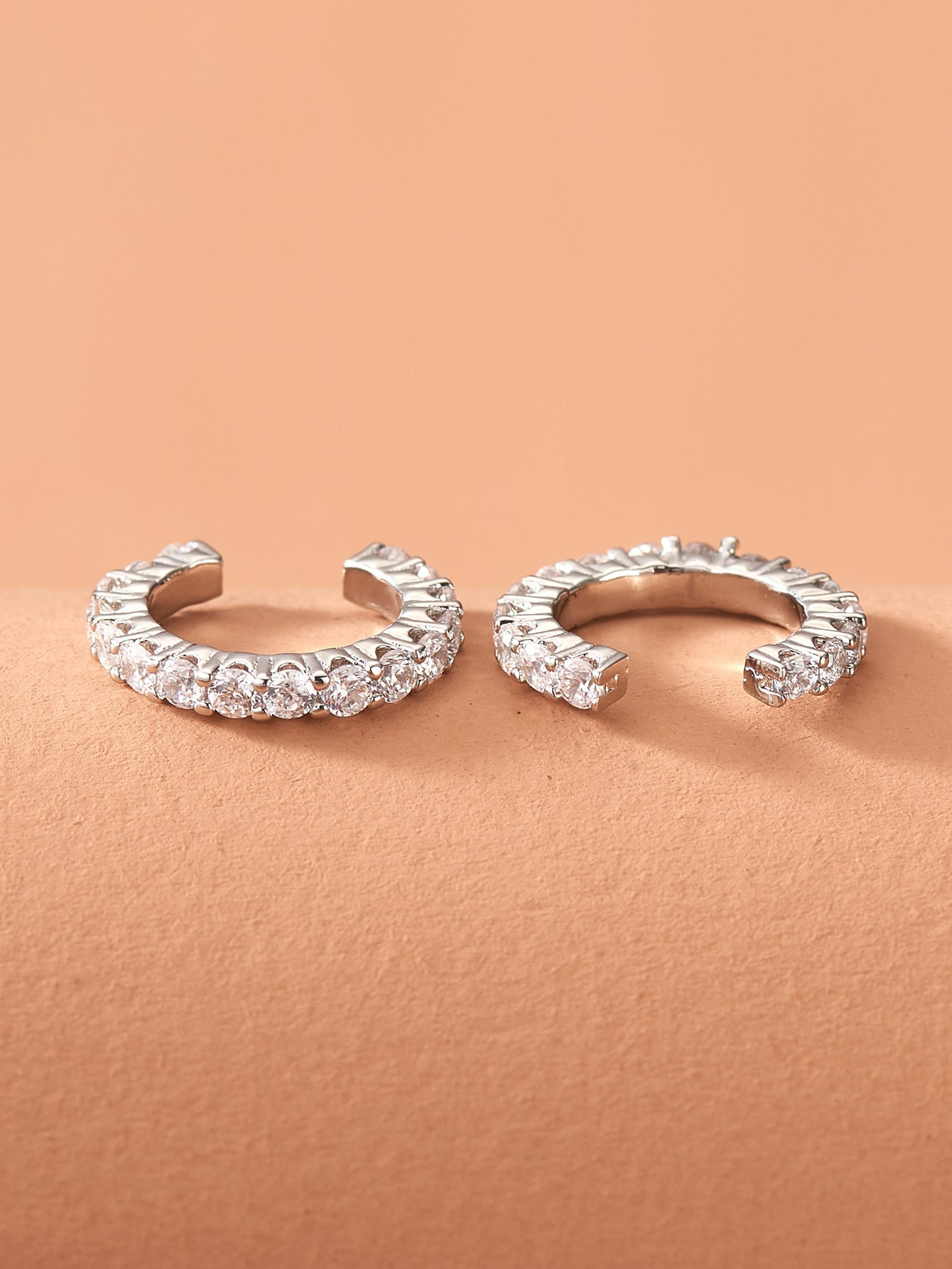คริสตัลสตั๊ดคลิปบนต่างหูไม่เจาะ Minimalist Vintage Ear Cuffs ราคา ถูกที่สุด ดีลบีเคเค แกลเลอรีภาพที่ 3