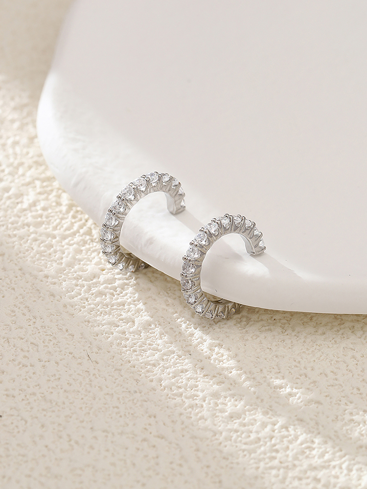 คริสตัลสตั๊ดคลิปบนต่างหูไม่เจาะ Minimalist Vintage Ear Cuffs ราคา ถูกที่สุด ดีลบีเคเค แกลเลอรีภาพที่ 6