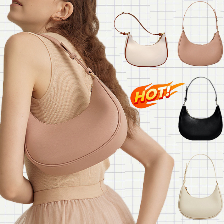 พร้อมส่ง กระเป๋าสะพายไหล่ หนัง PU มีซิป สไตล์วินเทจ สําหรับสตรี (1632)