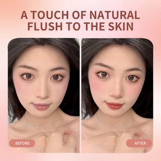 บลัชออนเห็ดพร้อมกระจกและพัฟ Silky Texture Blush Powder Contour & Highlight Face Long Lasting