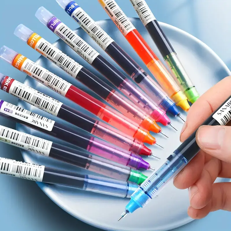 ปากกาลูกลื่นเหลวตรงสีรุ้ง 13 สี สําหรับนักเรียน โน้ตศึกษาพระคัมภีร์