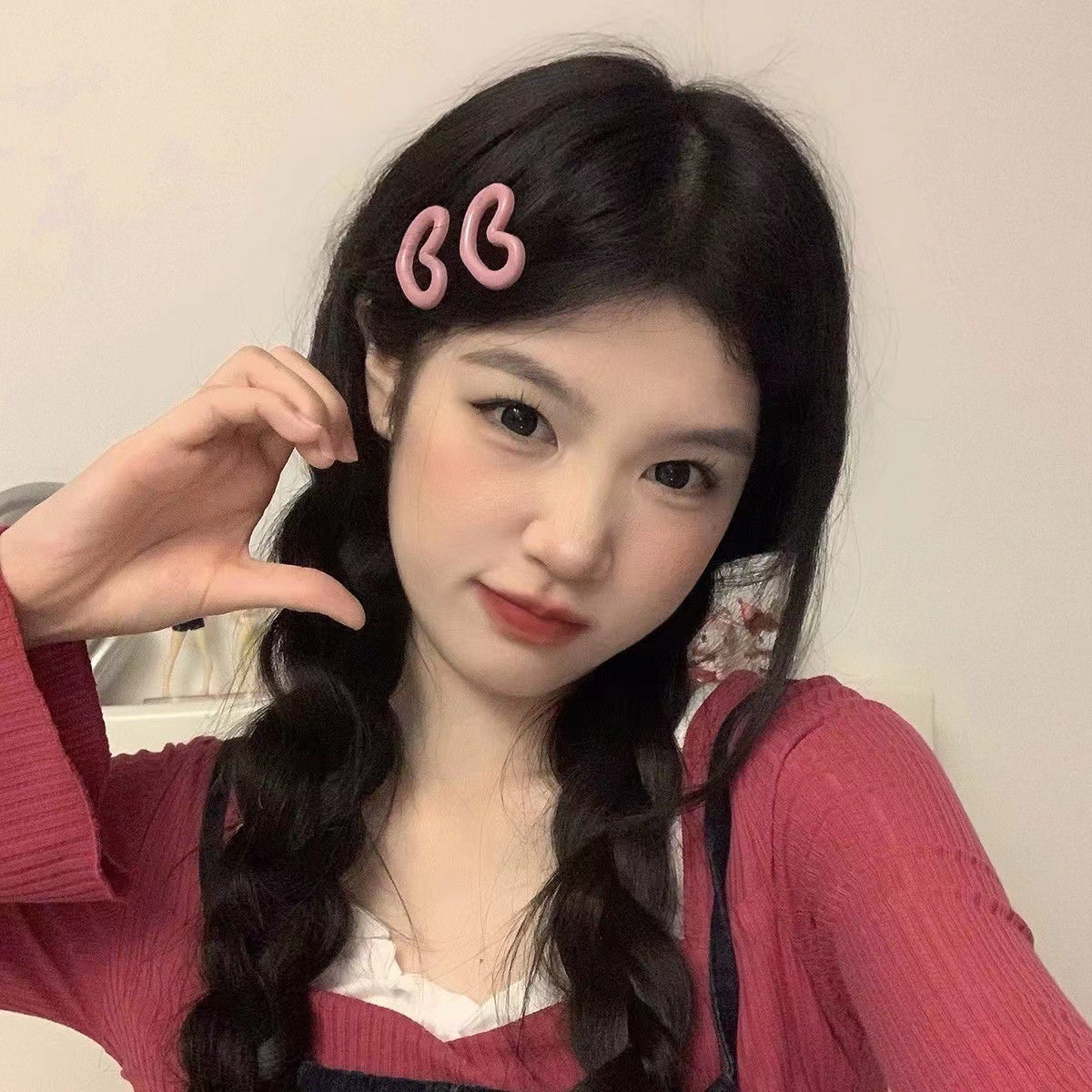 กิ๊บติดผม รูปหัวใจน่ารัก สีชมพู แบบเรียบ เข้ากับทุกการแต่งกาย สําหรับผู้หญิง