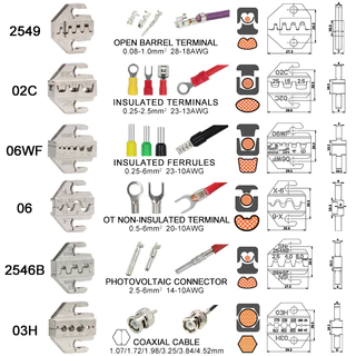 ชุดเครื่องมือการจีบวงล้อ SN-58B พร้อมขากรรไกรที่เปลี่ยนได้ 6 ชิ้นสําหรับเทอร์มินัล Dupont JST และ MOLEX