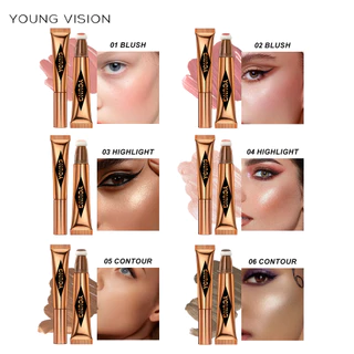 YOUNG VISION Cushion Contour Blush Highlight Stick 12ml-Multi-Colored Liquid Blush สําหรับแต่งหน้าหลายสี Choice Official Spring Renewal