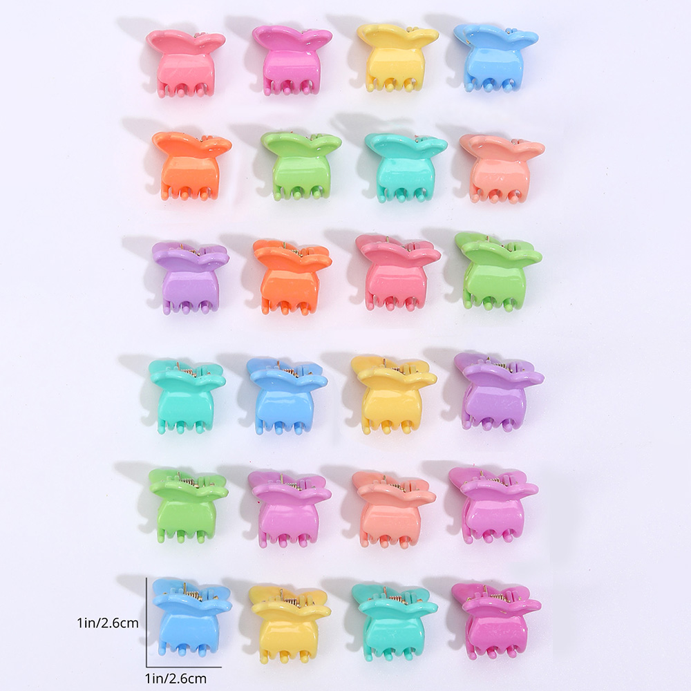100ชิ้นผีเสื้อผมกรงเล็บคลิปผสมสีมินิที่หนีบผมพลาสติกน่ารักสไตล์เกาหลีกิ๊บ