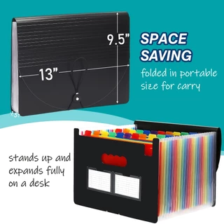 โฟลเดอร์ขยายแฟ้ม 24 Pocket Accordion A4 Portable Organizer