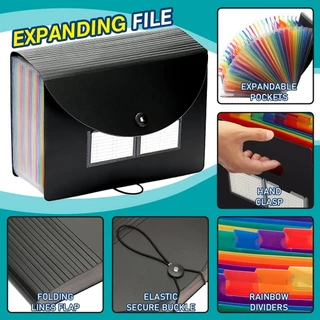 โฟลเดอร์ขยายแฟ้ม 24 Pocket Accordion A4 Portable Organizer