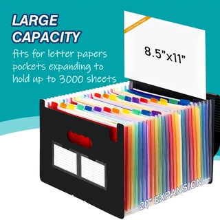 โฟลเดอร์ขยายแฟ้ม 24 Pocket Accordion A4 Portable Organizer