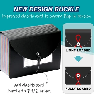 โฟลเดอร์ขยายแฟ้ม 24 Pocket Accordion A4 Portable Organizer