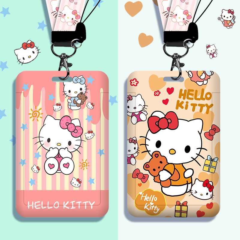 ที่ใส่บัตรนักเรียน Cat Id Card Holder พร้อมสายคล้อง Lanyard Photocard Holder Tng Card Lanyard Card Photo Card Cover Name Tag Holder idol Photocard