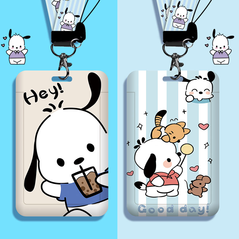 ที่ใส่บัตรนักเรียนปลอกการ์ด Pochacco Id Card Holder พร้อมสายเชือกเส้นเล็ก Idol Photocard Photocard Photocard Photocard Holder Card Sleeve