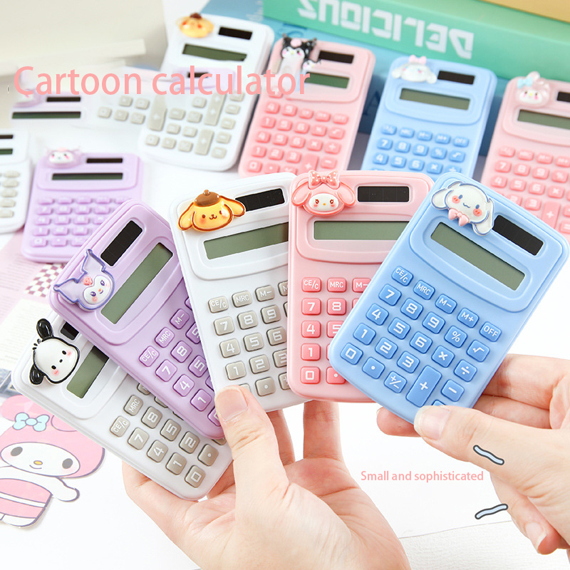 เครื่องคิดเลข ขนาดเล็ก แบบพกพา ลายการ์ตูนน่ารัก เครื่องเขียน สําหรับนักเรียน สํานักงาน