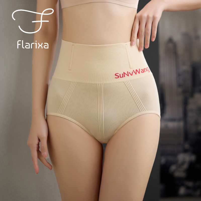 Flarixa ไม่มีรอยต่อกางเกงเอวสูงสําหรับผู้หญิง Belly Shaping กางเกงหลังคลอดรัดตัว Body Shaper Slim เอว Tummy ชุดชั้นใน - รูปที่ 2