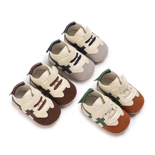 รองเท้าหัดเดินสำหรับทารก 0-12 เดือน แบบผ้าใบพื้นนุ่มVelcro กันลื่น ใช้ได้ทั้งใบไม้ผลิและใบไม้ร่วง