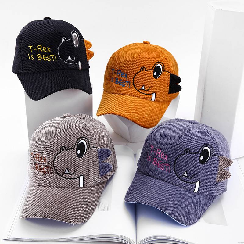 หมวกเบสบอล ลายการ์ตูนไดโนเสาร์น่ารัก สามารถปรับได้ เหมาะกับฤดูใบไม้ผลิ และฤดูใบไม้ร่วง สําหรับเด็กผู้ชาย และเด็กผู้หญิง