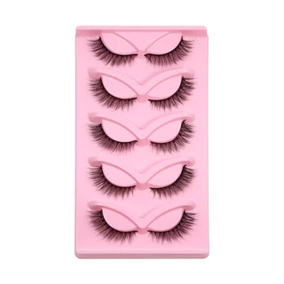 ขนตาปลอม 3D Cross Long, 5 คู่หนาแน่นธรรมชาติ Fluffy Eye Enhancing แต่งหน้า