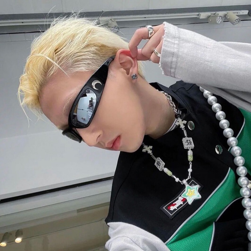 Y2k top INS ใหม่ แว่นตากันแดด ทรงสี่เหลี่ยมผืนผ้า สไตล์ฮิปฮอป พังก์ สตรีท ย้อนยุค สําหรับผู้ชาย และผู้หญิง