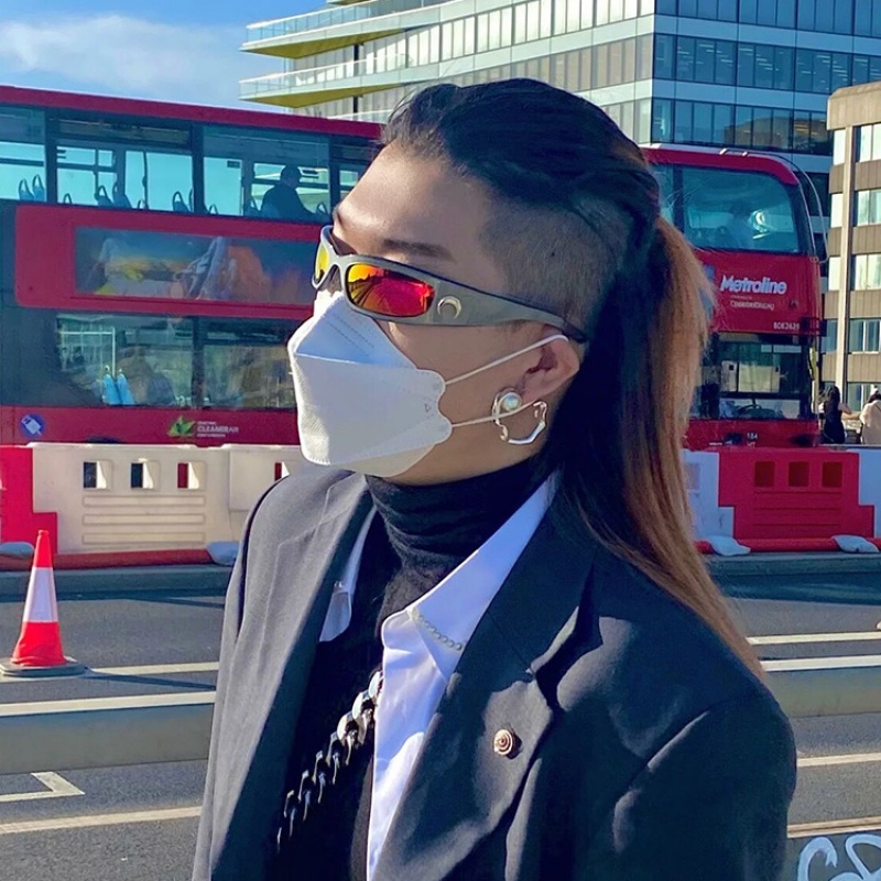 Y2k top INS ใหม่ แว่นตากันแดด ทรงสี่เหลี่ยมผืนผ้า สไตล์ฮิปฮอป พังก์ สตรีท ย้อนยุค สําหรับผู้ชาย และผู้หญิง