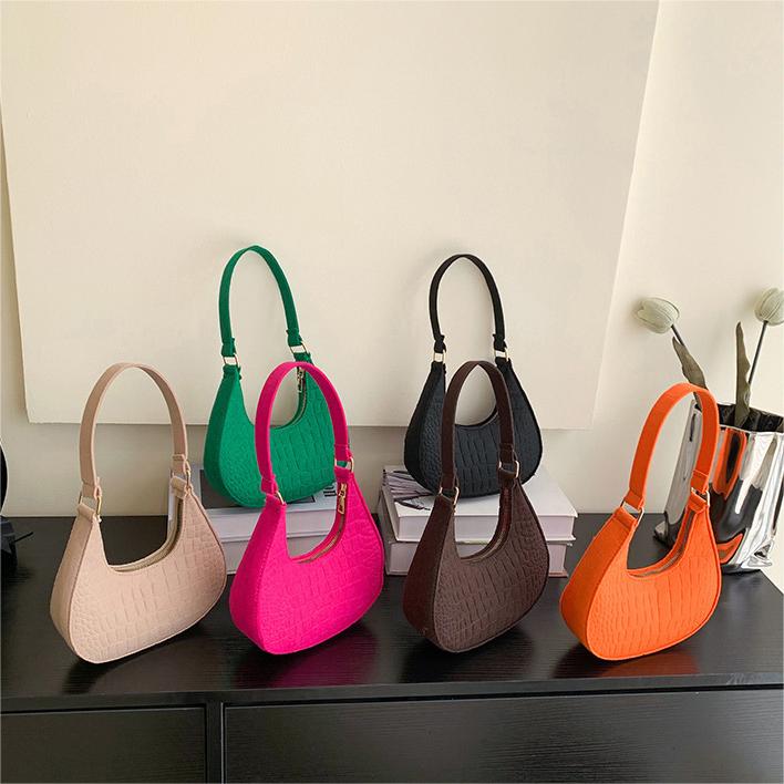 กระเป๋าสะพายไหล่ กระเป๋าถือลําลอง ลายหิน สีพื้น สไตล์เกาหลี สําหรับสตรี 2023