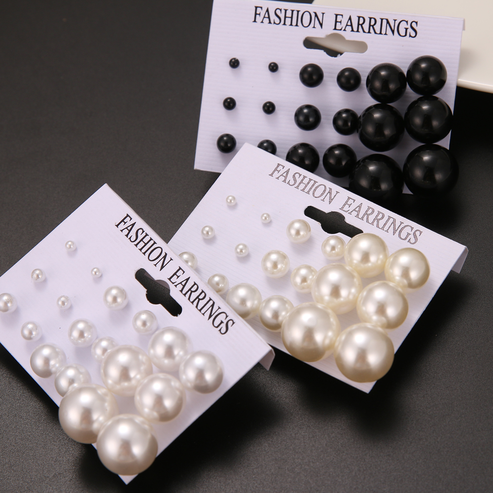 12 คู่ Pearl Stud ต่างหูแฟชั่น Minimalist คลาสสิกชุดคอลเลกชันเครื่องประดับอเนกประสงค์