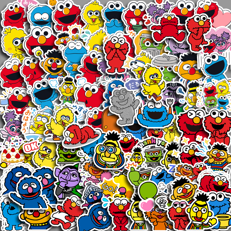 สติกเกอร์ ลาย Sesame น่ารัก สําหรับตกแต่งสมุดภาพ คอมพิวเตอร์ Diy จํานวน 100 ชิ้น