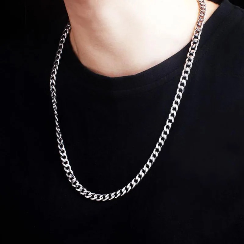 สร้อยคอโซ่ สเตนเลส ยาว ฮิปฮอป สร้อยคอ สําหรับผู้หญิง ผู้ชาย แฟชั่น เครื่องประดับ อุปกรณ์