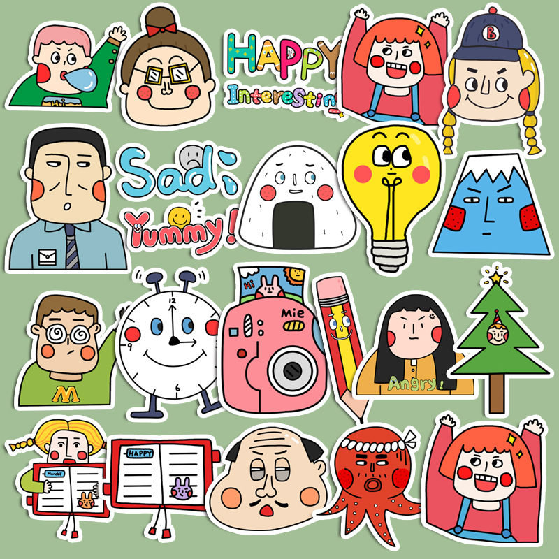 สติกเกอร์ ลายน่ารัก สําหรับตกแต่งสมุดภาพ คอมพิวเตอร์ Diy จํานวน 44 ชิ้น