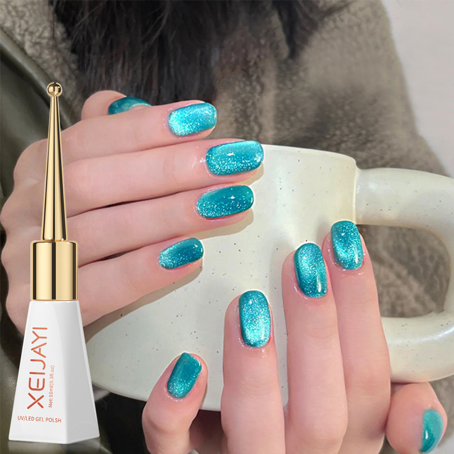 ยาทาเล็บเจล โฮโลแกรม เจลทาเล็บ แม่เหล็ก 10 มล. สีชมพู สําหรับตกแต่งเล็บ DIY 1 ชิ้น