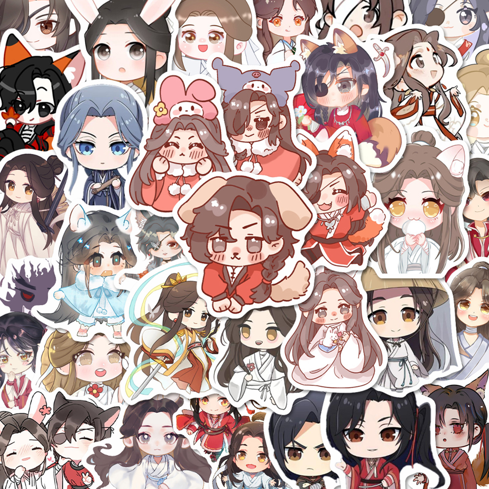 สติกเกอร์ไวนิล ลายการ์ตูนอนิเมะน่ารัก กันน้ํา สําหรับตกแต่งสมุดภาพ และกระเป๋าเดินทาง จํานวน 100 ชิ้น