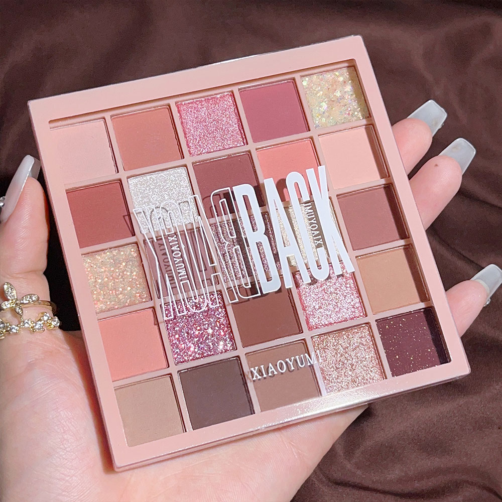 พาเลตต์อายแชโดว์ 25 สี พาเลตต์ชานมข้าวโอ๊ต กลิตเตอร์ ประกายมุก อ่อนโยน สีส้ม สีน้ําตาล ราคาถูก