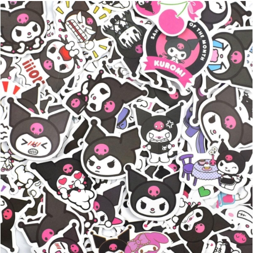 สติกเกอร์ ลายการ์ตูน Kuromi Yugui Gou Meile Tipa Cha Gou สําหรับติดตกแต่งหนังสือ จํานวน 50 แผ่น ต่อชุด